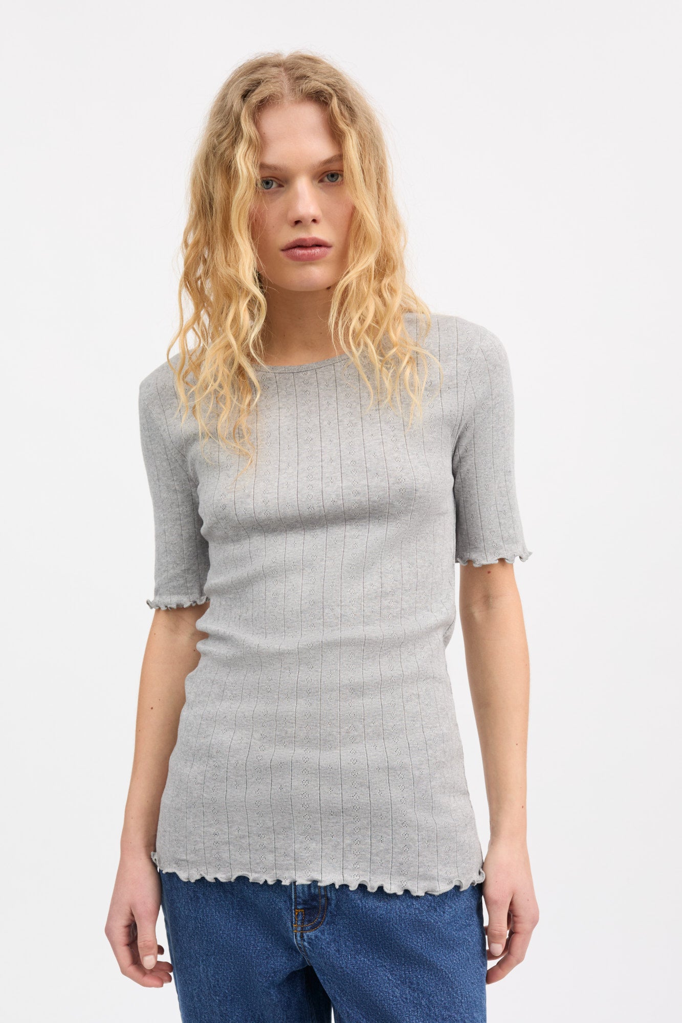 Skall Studio Edie tee T-shirt Grey melange